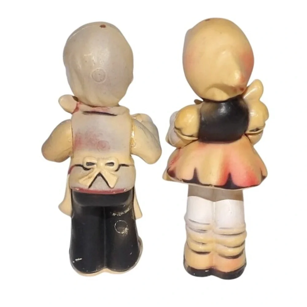 Vintage Boy and Girl Hard Plastic Figurines - Little Hair Dressers